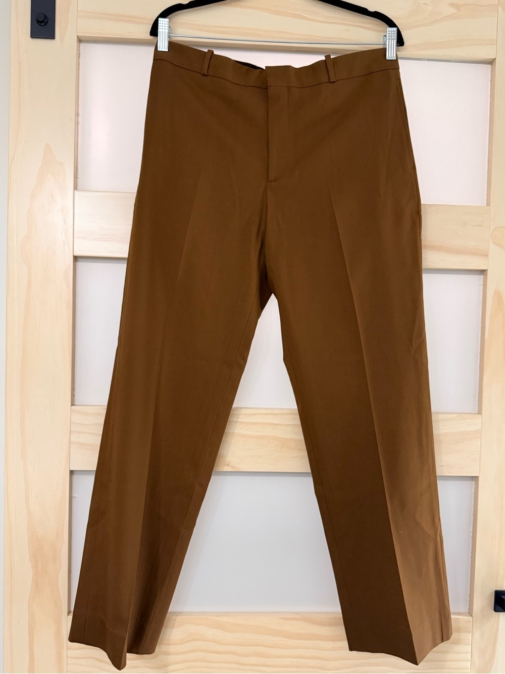 CMMN SWDN Otto Brown Wool Wide Leg Tailored Trousers 48 US 32